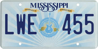 MS license plate LWE455
