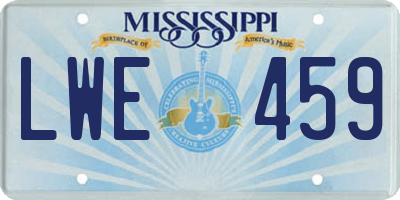 MS license plate LWE459