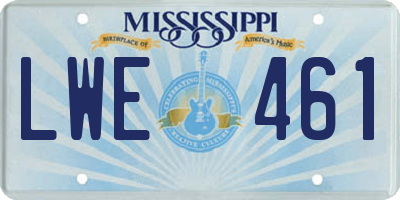 MS license plate LWE461