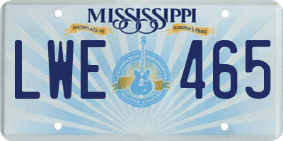 MS license plate LWE465