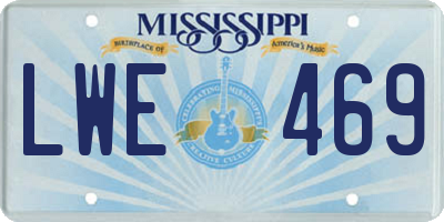 MS license plate LWE469
