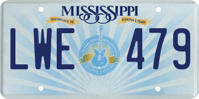 MS license plate LWE479