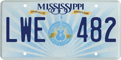 MS license plate LWE482