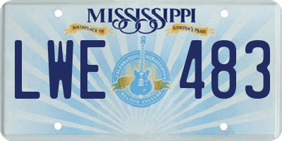MS license plate LWE483