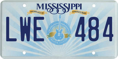 MS license plate LWE484