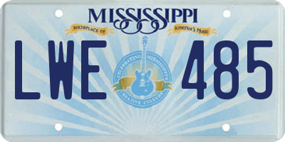 MS license plate LWE485