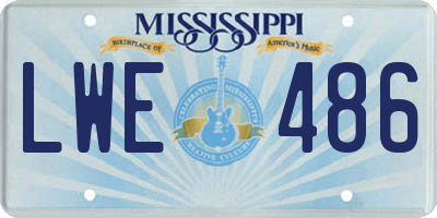 MS license plate LWE486