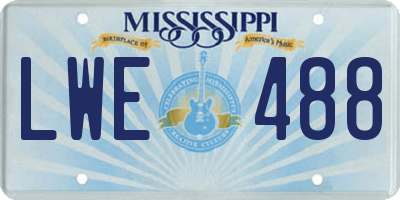 MS license plate LWE488