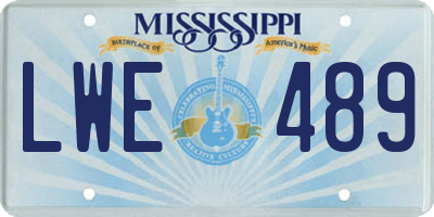 MS license plate LWE489