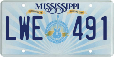 MS license plate LWE491