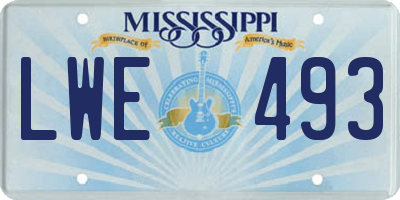 MS license plate LWE493