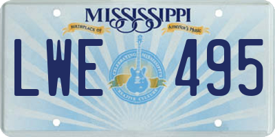 MS license plate LWE495
