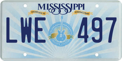 MS license plate LWE497