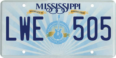 MS license plate LWE505