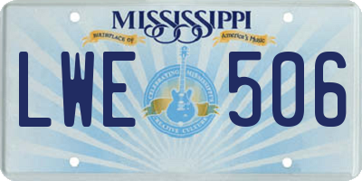 MS license plate LWE506