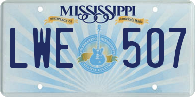 MS license plate LWE507