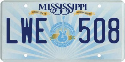 MS license plate LWE508