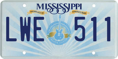 MS license plate LWE511