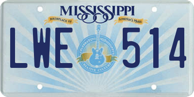MS license plate LWE514