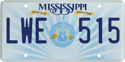MS license plate LWE515