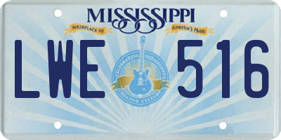 MS license plate LWE516