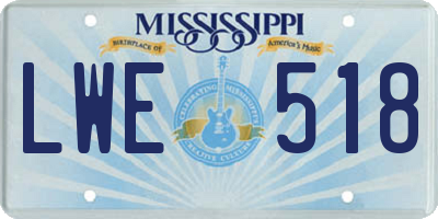 MS license plate LWE518