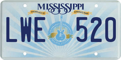 MS license plate LWE520