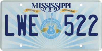 MS license plate LWE522