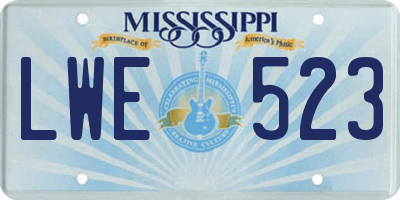 MS license plate LWE523