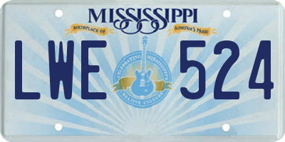 MS license plate LWE524
