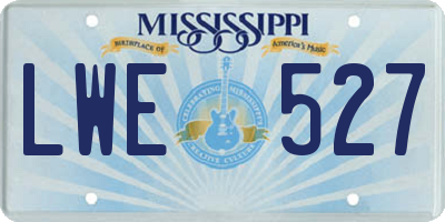 MS license plate LWE527