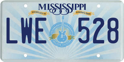 MS license plate LWE528