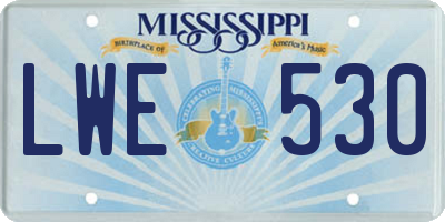 MS license plate LWE530