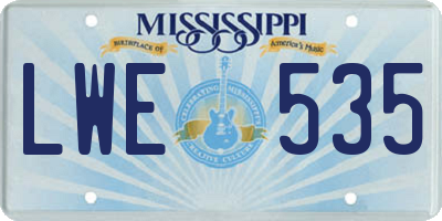 MS license plate LWE535