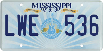 MS license plate LWE536