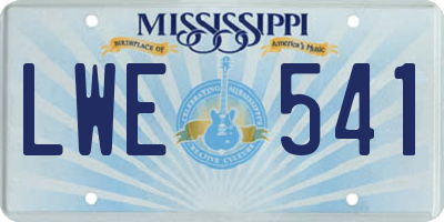 MS license plate LWE541