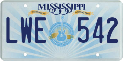 MS license plate LWE542