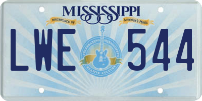 MS license plate LWE544