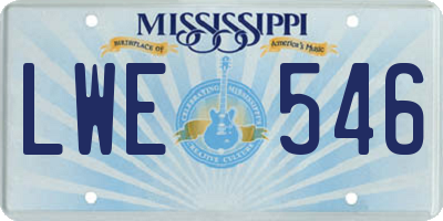 MS license plate LWE546