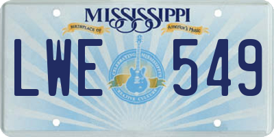 MS license plate LWE549