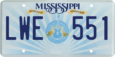 MS license plate LWE551