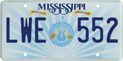 MS license plate LWE552