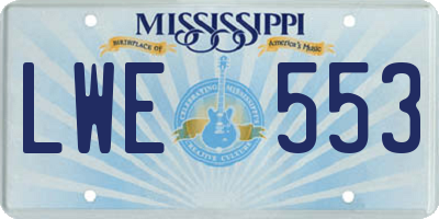 MS license plate LWE553