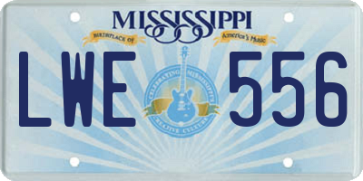 MS license plate LWE556