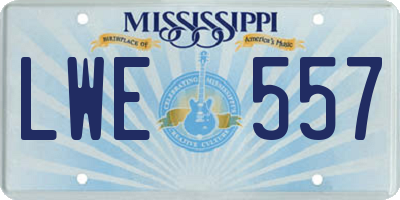 MS license plate LWE557