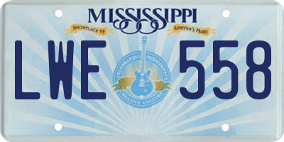 MS license plate LWE558