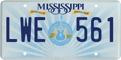 MS license plate LWE561