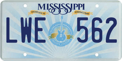 MS license plate LWE562