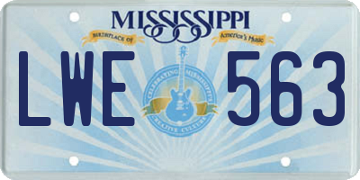 MS license plate LWE563