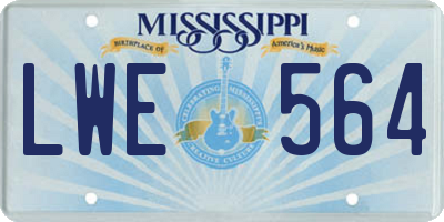 MS license plate LWE564